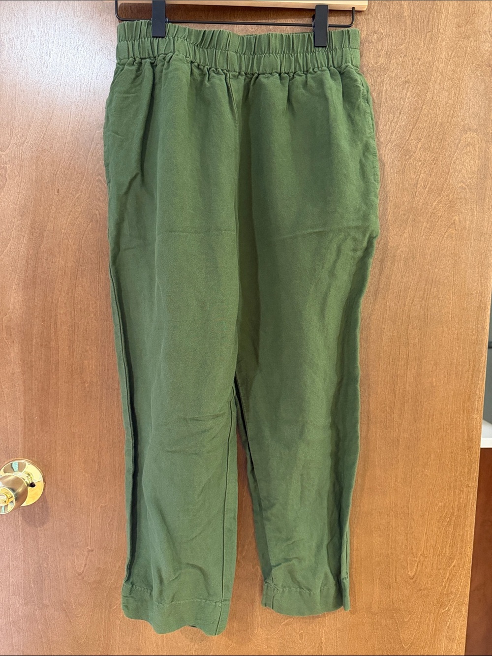 Madewell Olive Green Linen Blend Cropped Pants